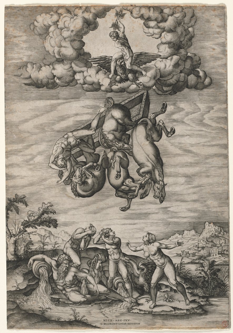 Pád Phaeton, c. 1545. od Nicolas Beatrizet