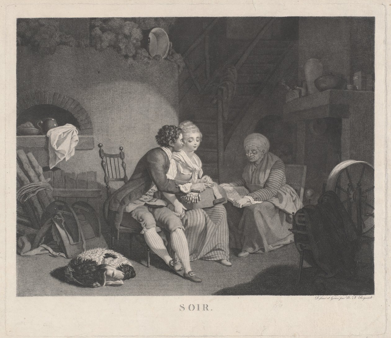 Soir Evening, 80. léta 18. století. od Nicolas Francois Regnault