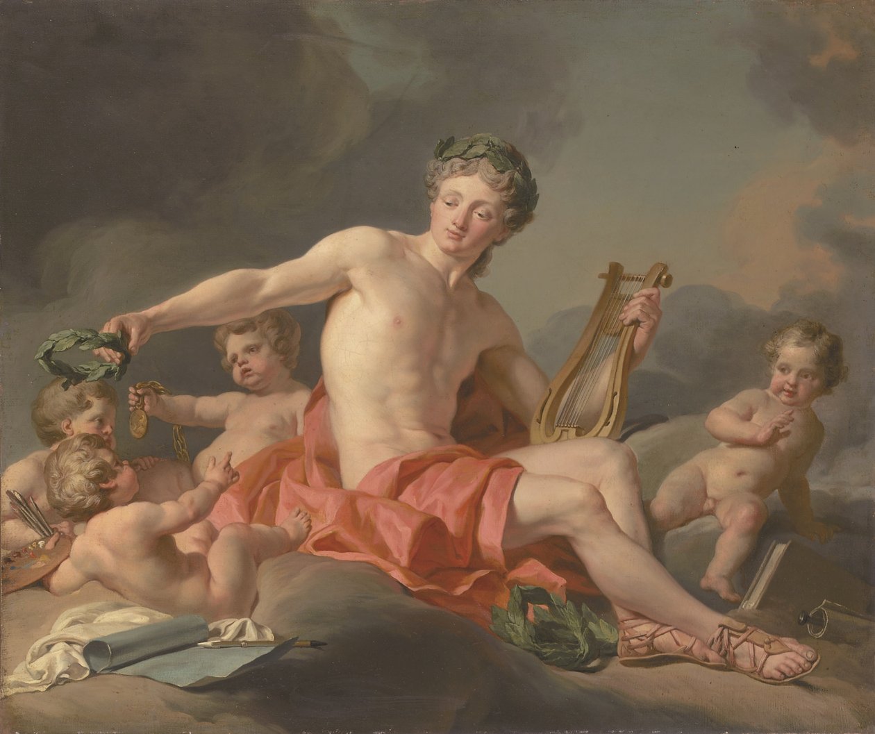 Apollo korunující umění od Nicolas Guy Brenet