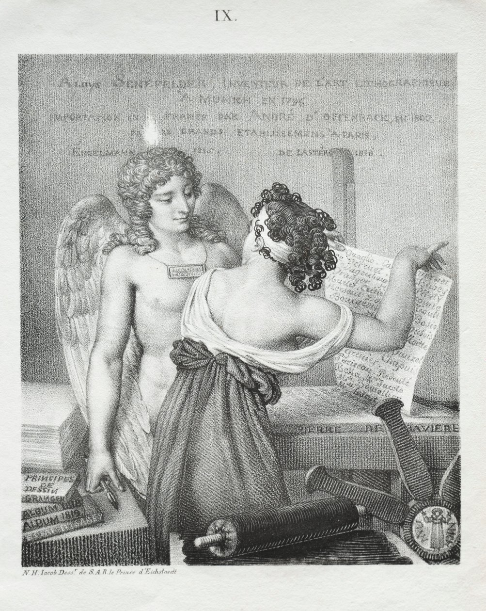 Génius litografie, 1819. od Nicolas Henri Jacob