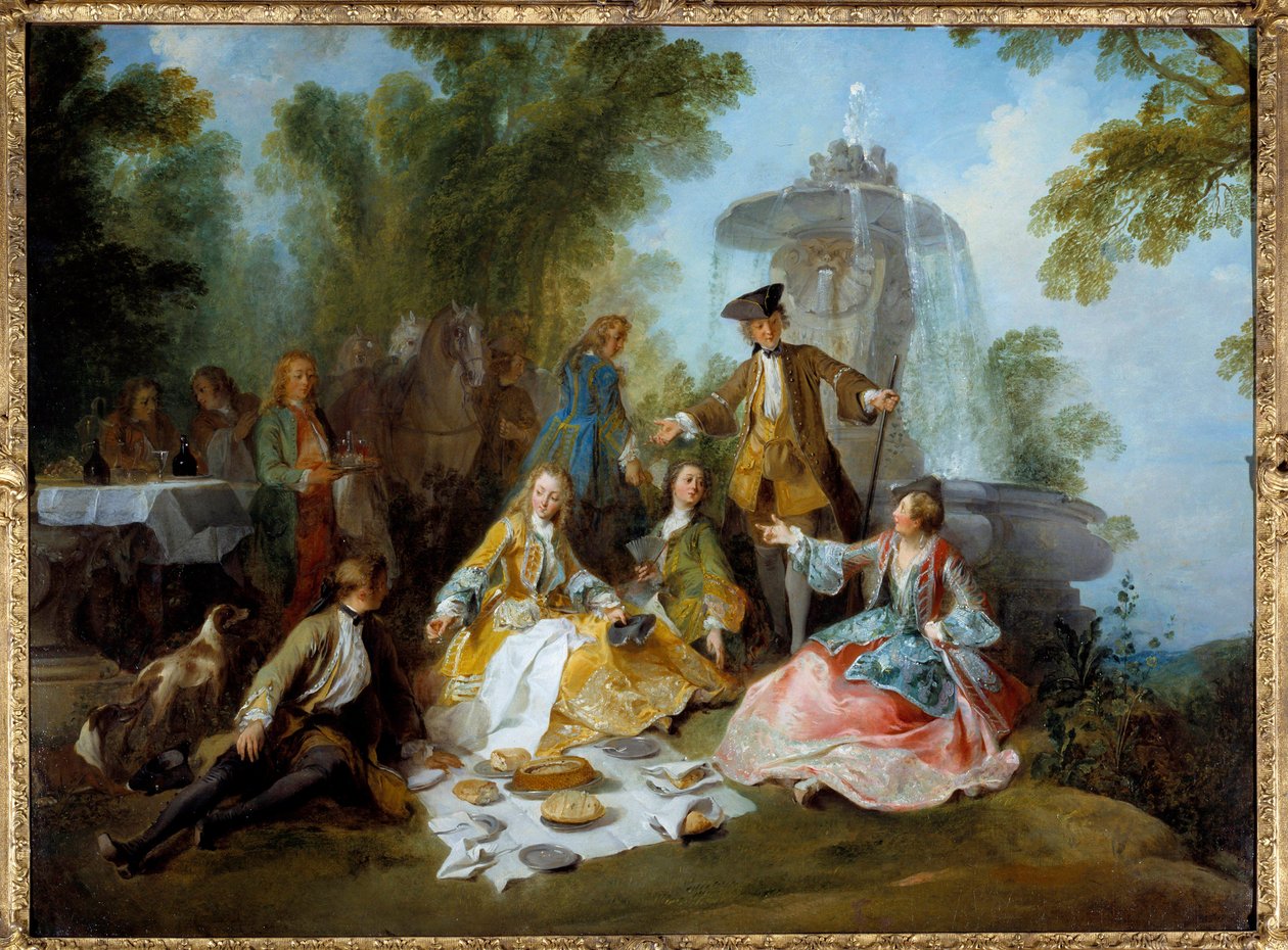 Lovecké jídlo. Obraz Nicolase Lancreta (1690-1743) od Nicolas Lancret