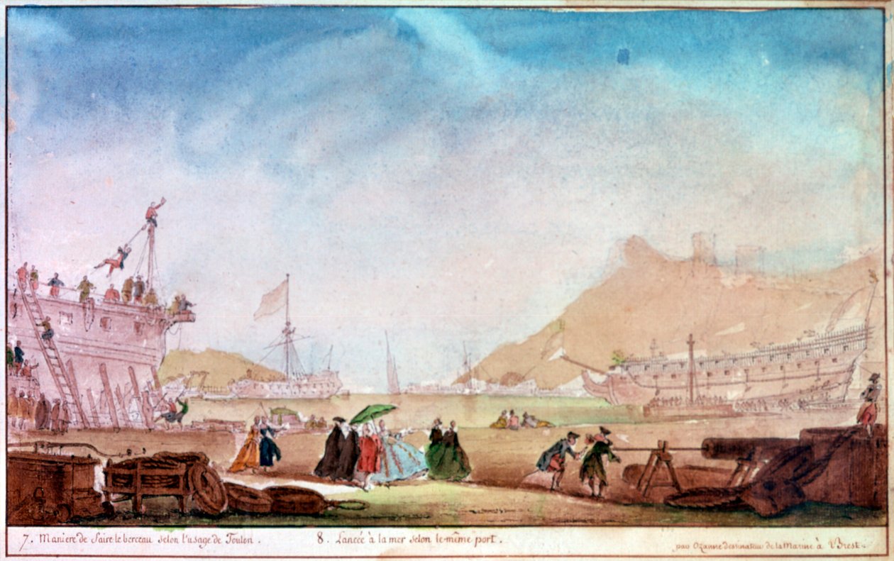 Přístav Brest, c1750-1810 od Nicolas Marie Ozanne