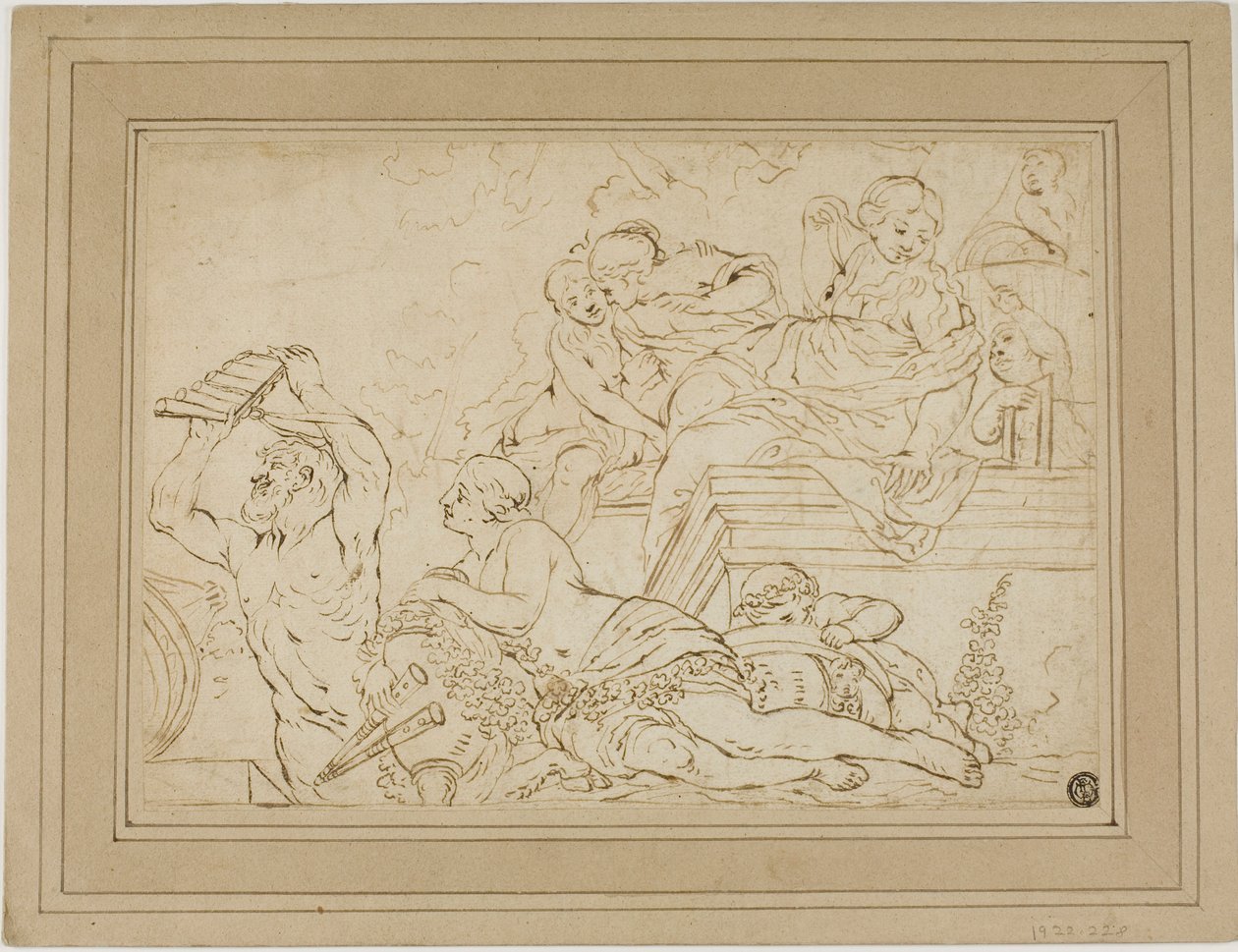 Scéna s nymfami a satyry od Nicolas Pierre Loir