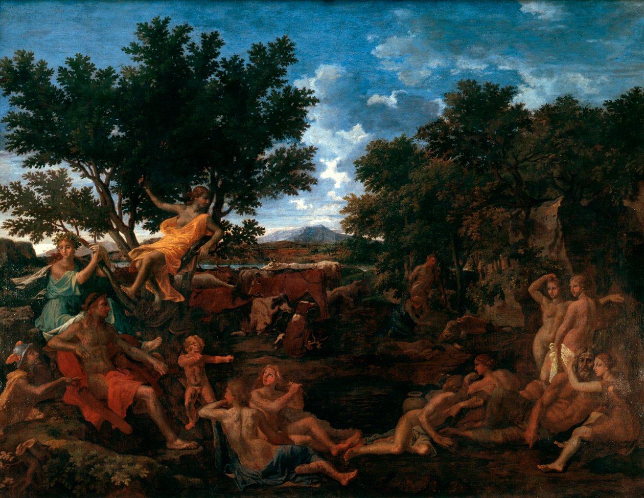 Apollo, milenec Daphne, c1664 od Nicolas Poussin