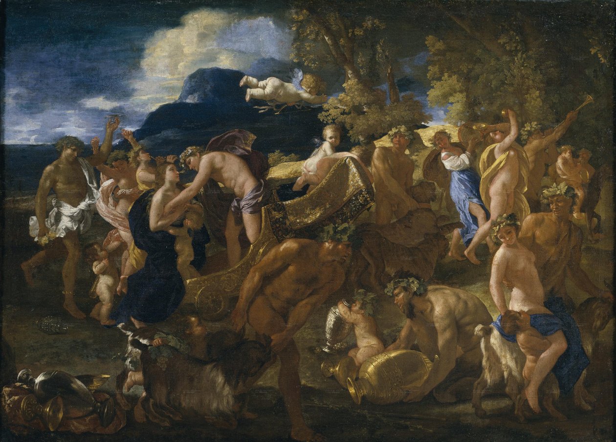 Bakchanálie aneb Bakchus a Ariadna od Nicolas Poussin
