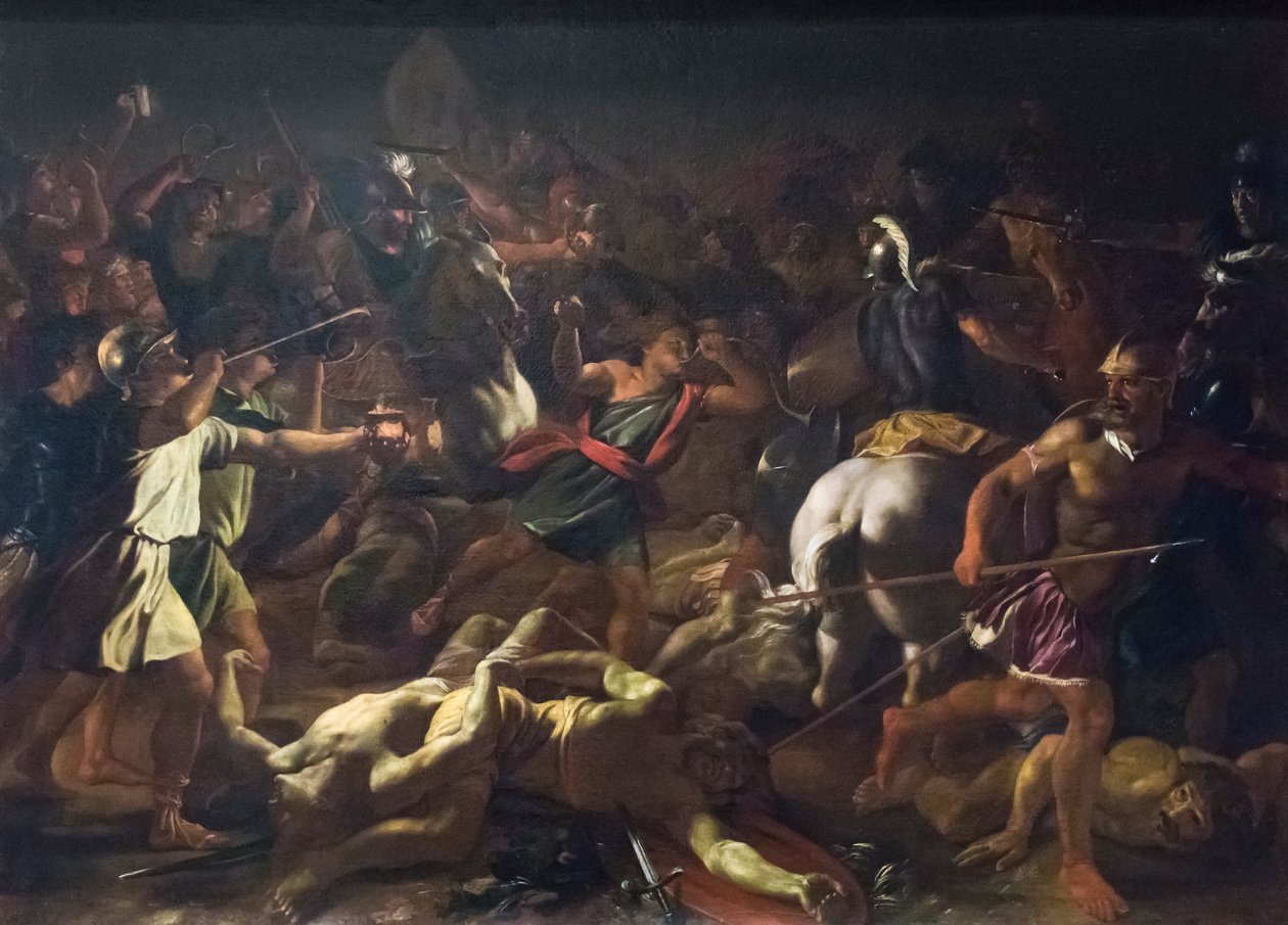 Bitva Gideon proti Midianitům od Nicolas Poussin