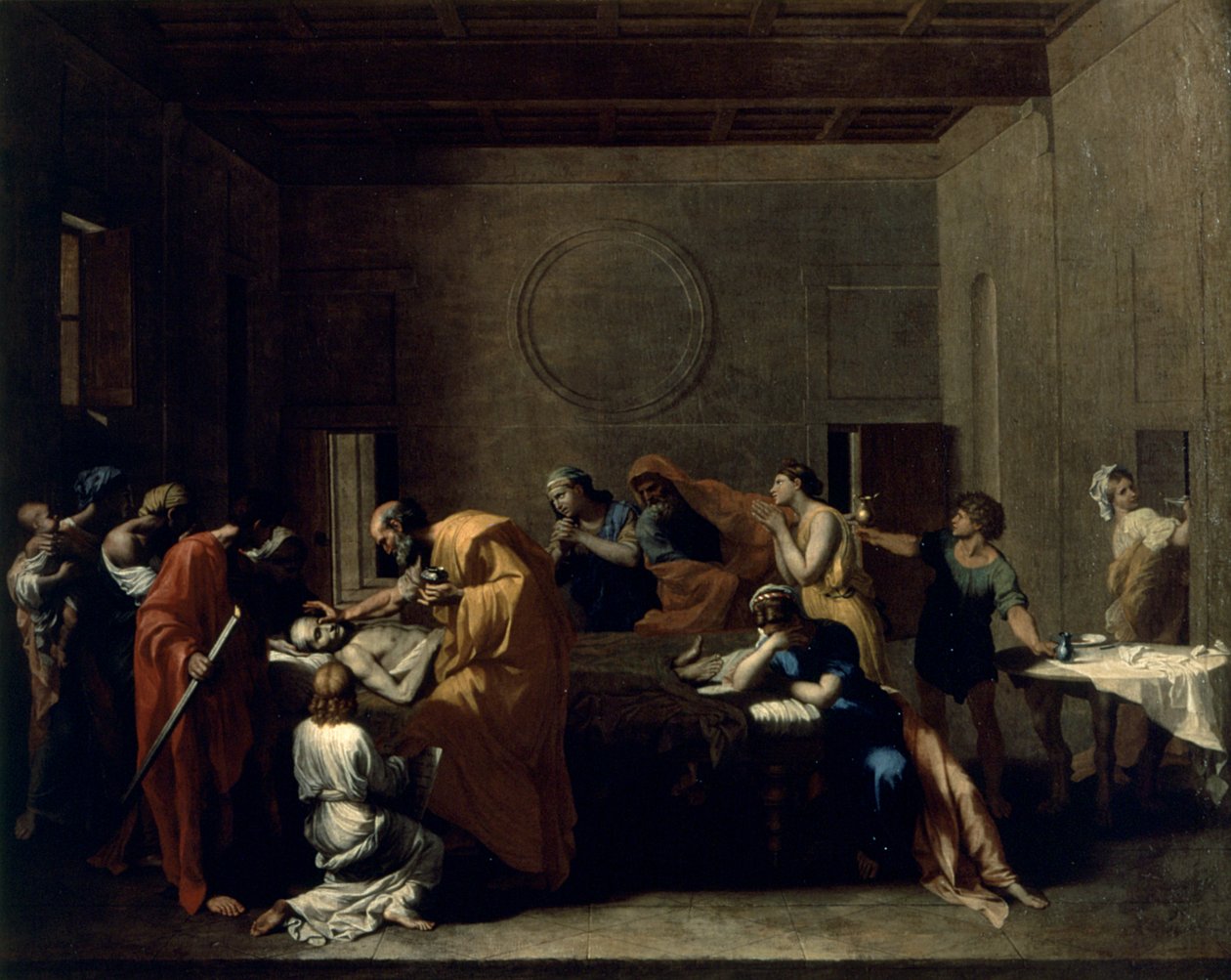 Extrémní pomazání, kolem 1638-40 od Nicolas Poussin