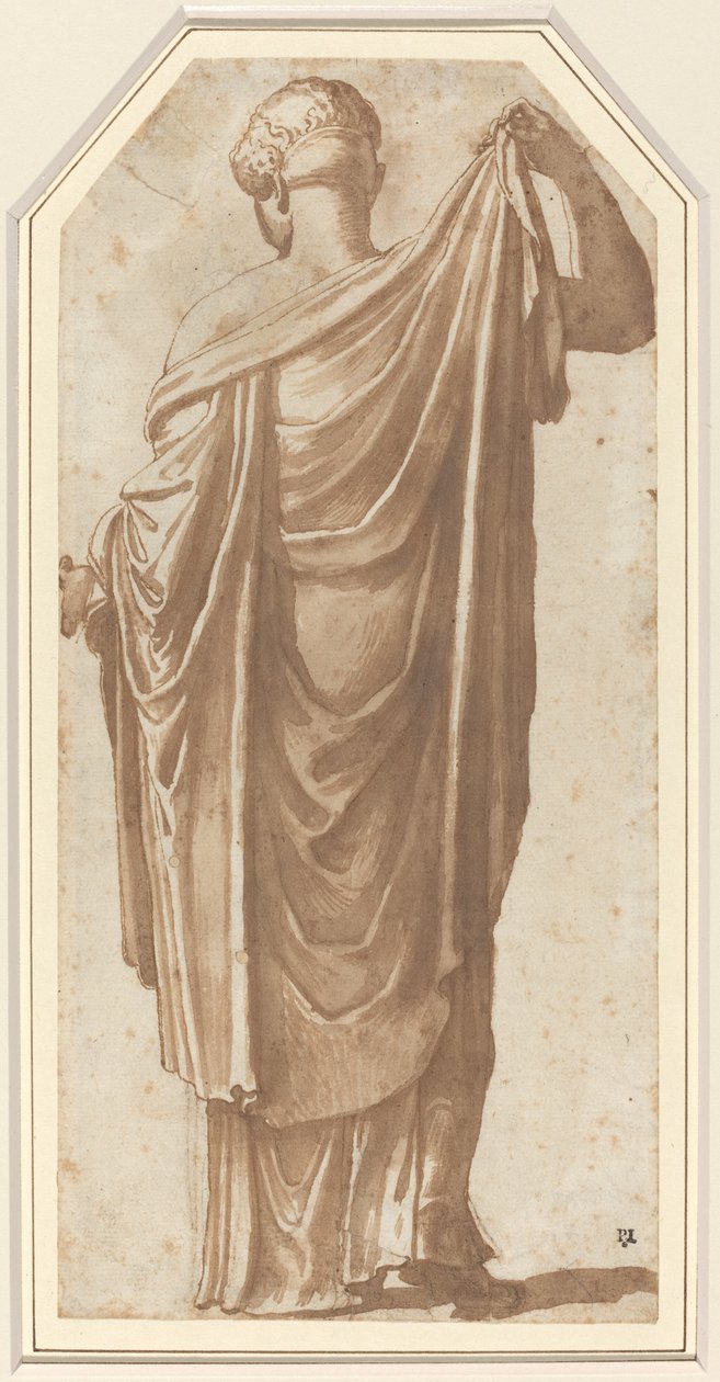 Ženská římská socha při pohledu zezadu od Nicolas Poussin