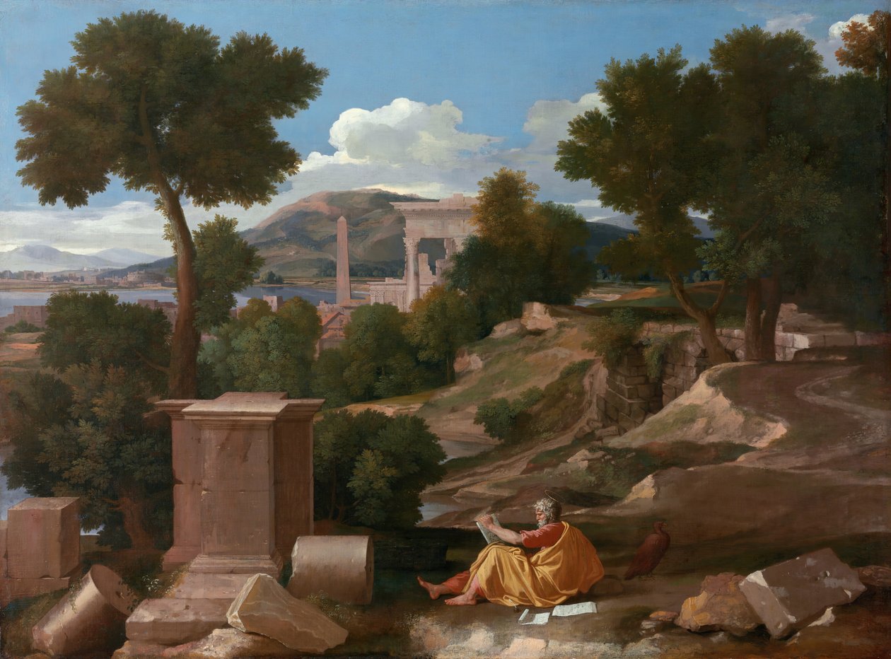 Krajina se svatým Janem na Patmosu, 1640. od Nicolas Poussin