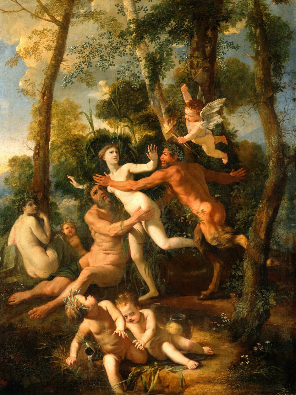 Pan a Syrinx, 1637 od Nicolas Poussin
