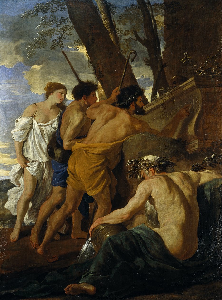 Arcadian Shepherds (olej na plátně) od Nicolas Poussin