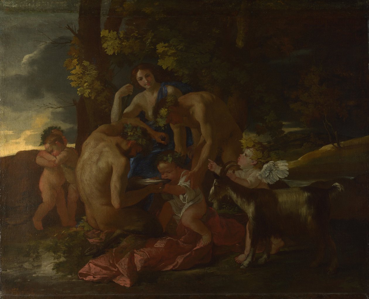 The Nurture of Bacchus, ca. 1628-1629 od Nicolas Poussin