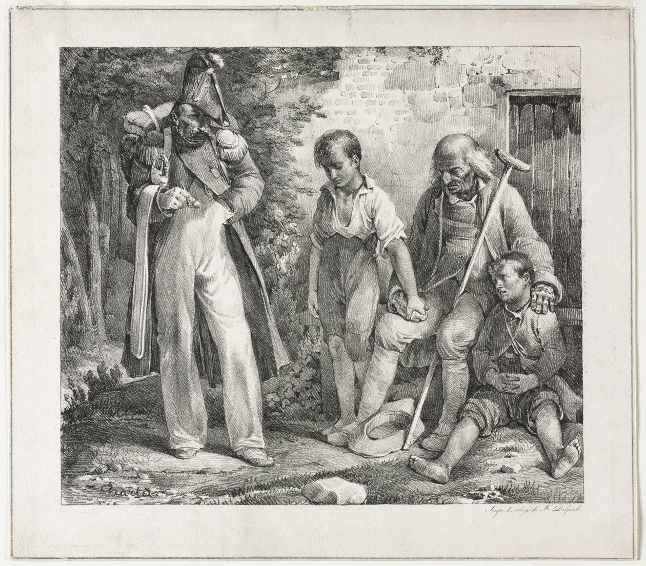 Prosba o almužnu, 1819. od Nicolas Toussaint Charlet