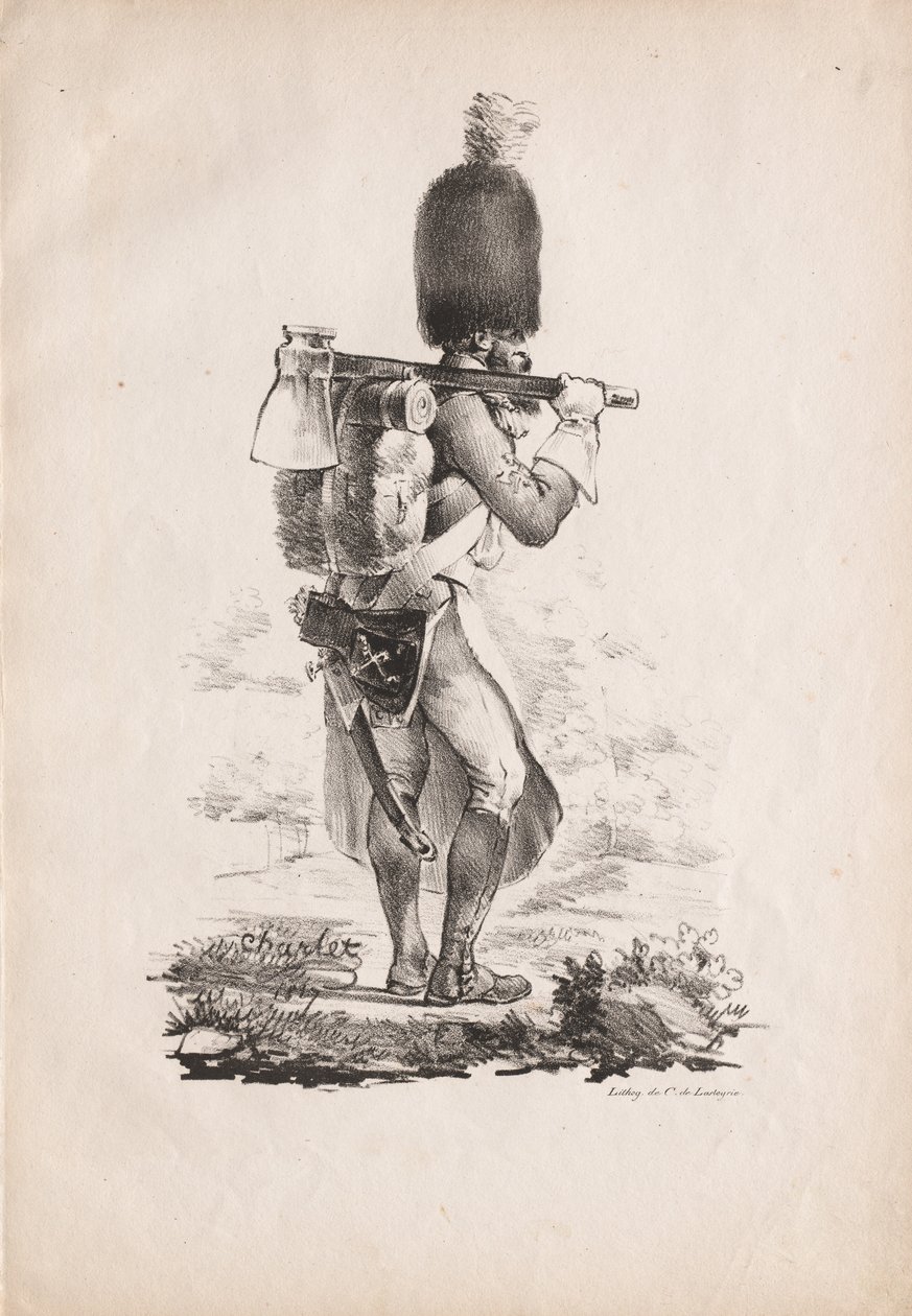 Vojenské kostýmy: Infantry Sapper, 1817-1818. od Nicolas Toussaint Charlet