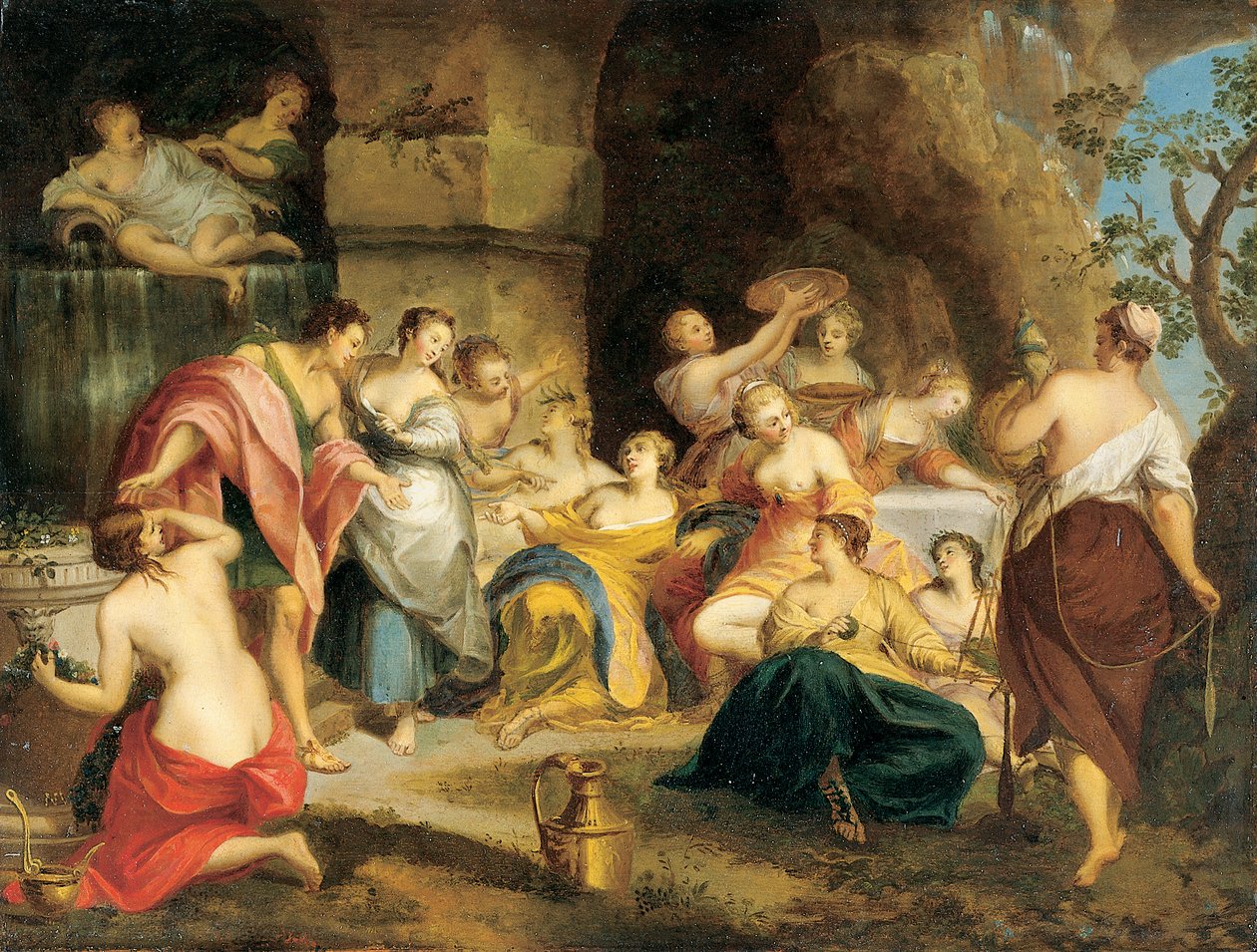 Telemachus na ostrově Calypso od Nicolas Vleughels