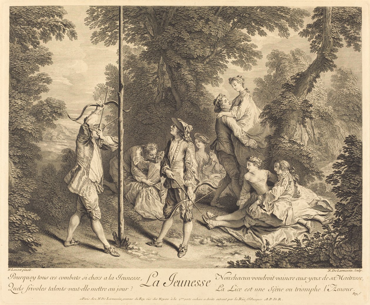 Mládí od Nicolas de Larmessin IV after Nicolas Lancret