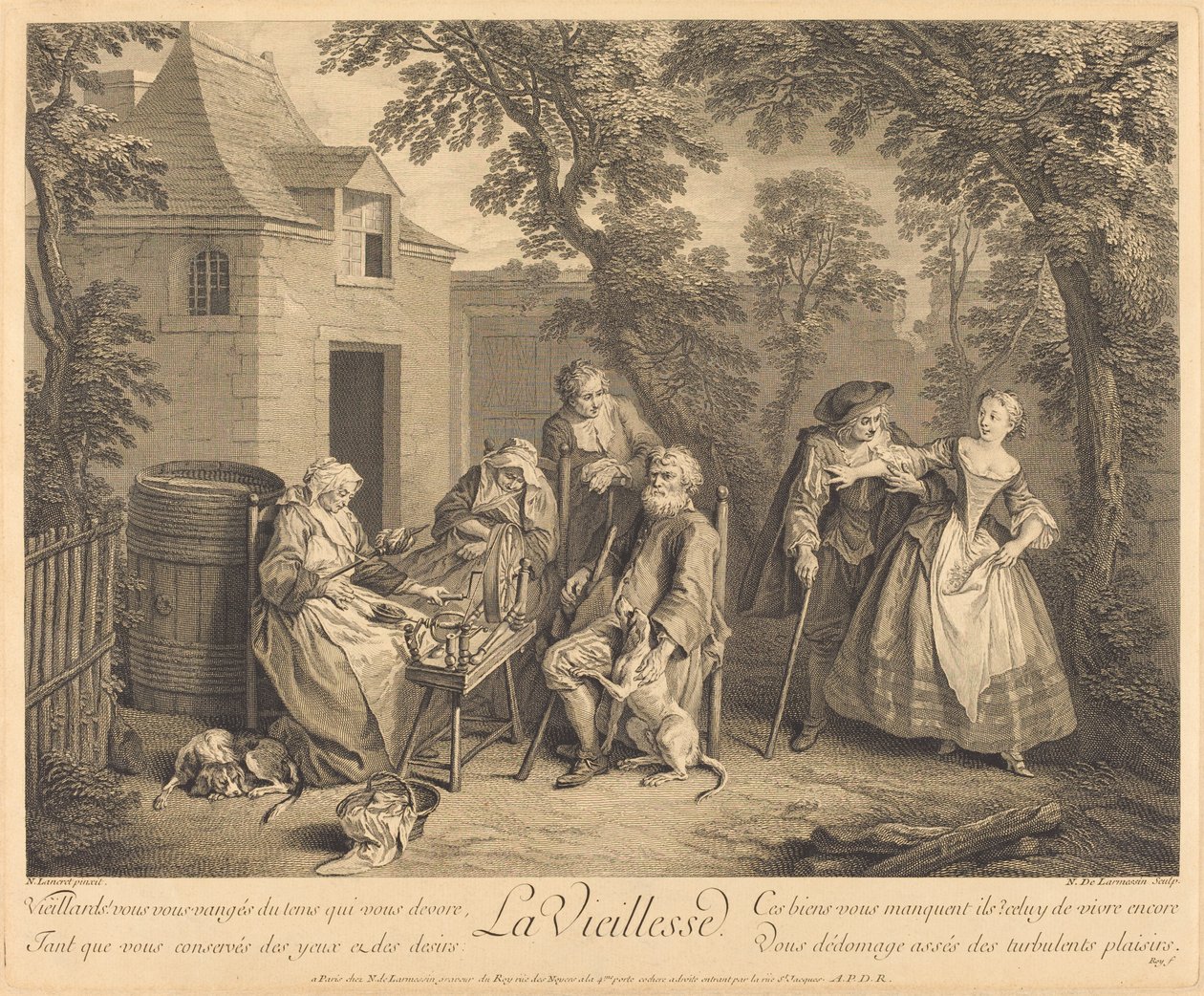 Starý věk od Nicolas de Larmessin IV after Nicolas Lancret