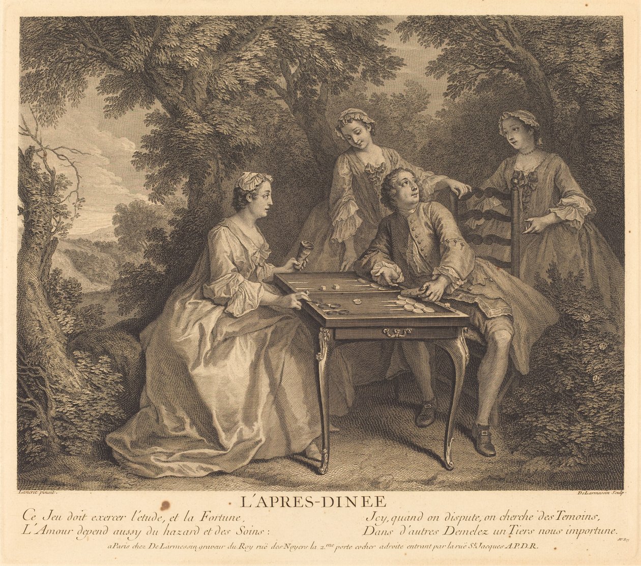 Po večeři od Nicolas de Larmessin IV after Nicolas Lancret