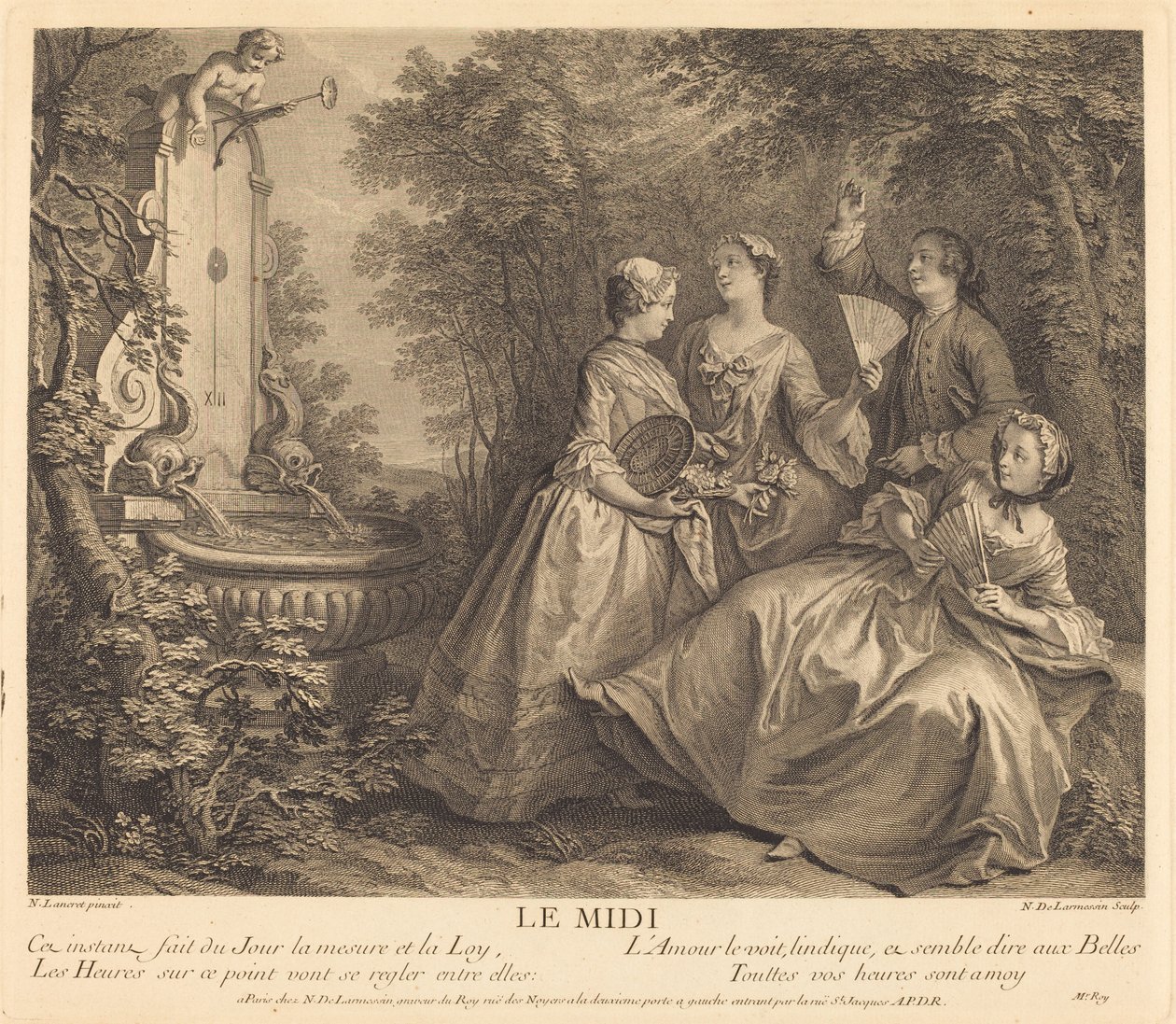 Poledne od Nicolas de Larmessin IV after Nicolas Lancret