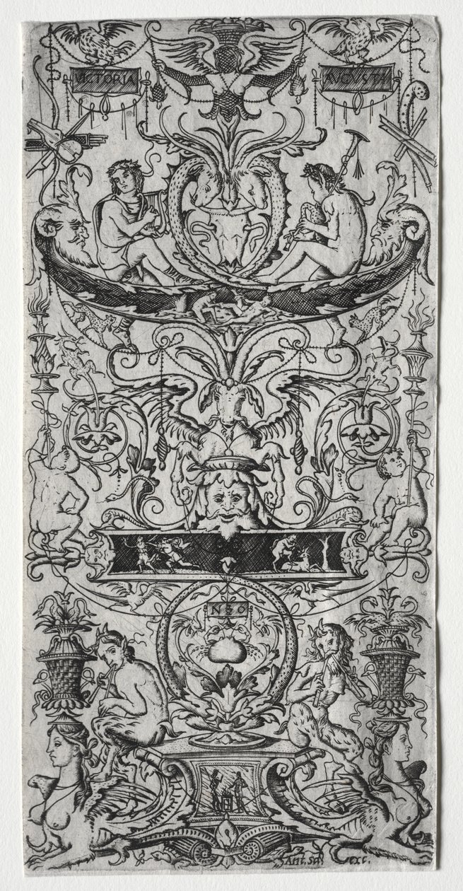 Ornament Panel s nápisem Victoria Augusta od Nicoletto da Modena