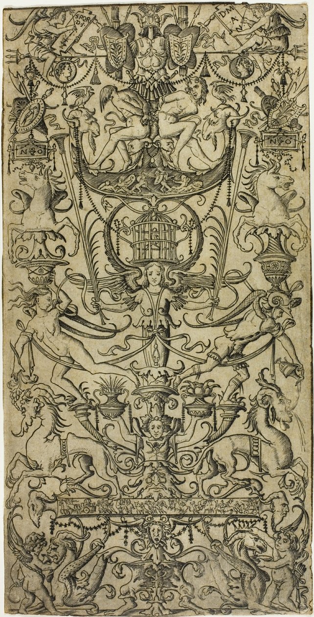 Panel Ornament s ptačí klecí od Nicoletto da Modena