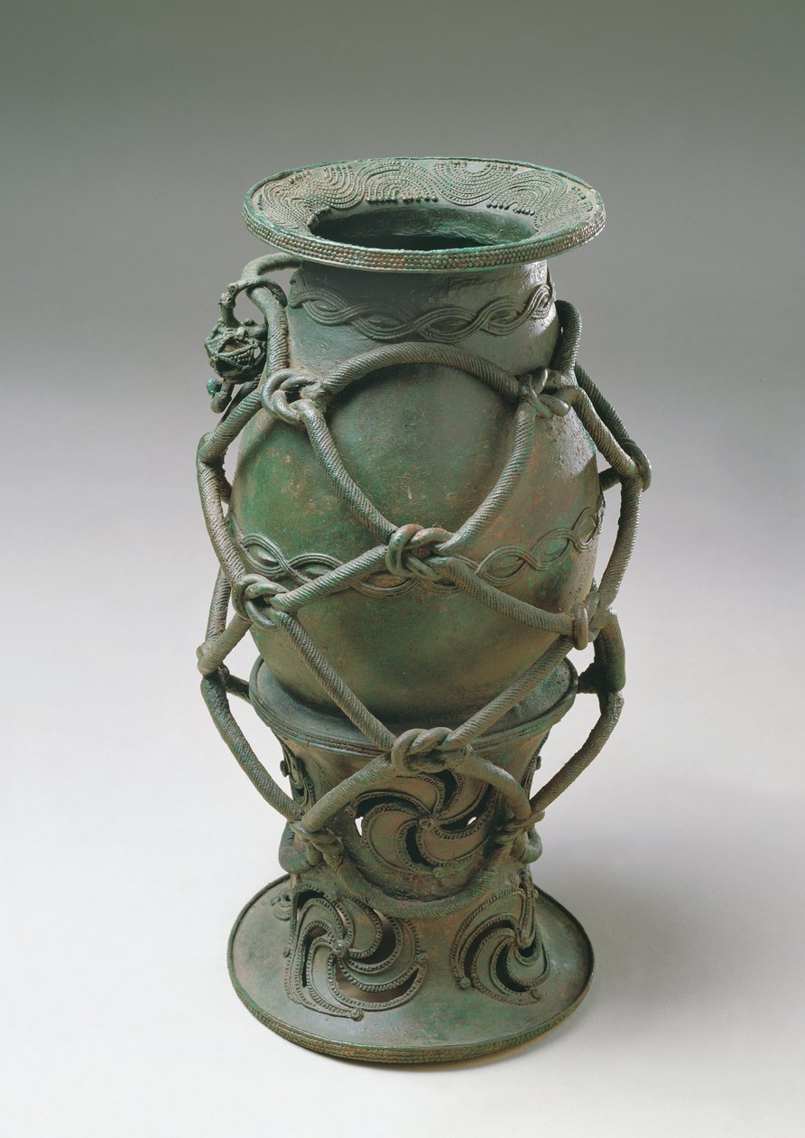 Hrnec s provazem z Igbo-Ukwu 9. - 10. století (olovnatý bronz) od Nigerian