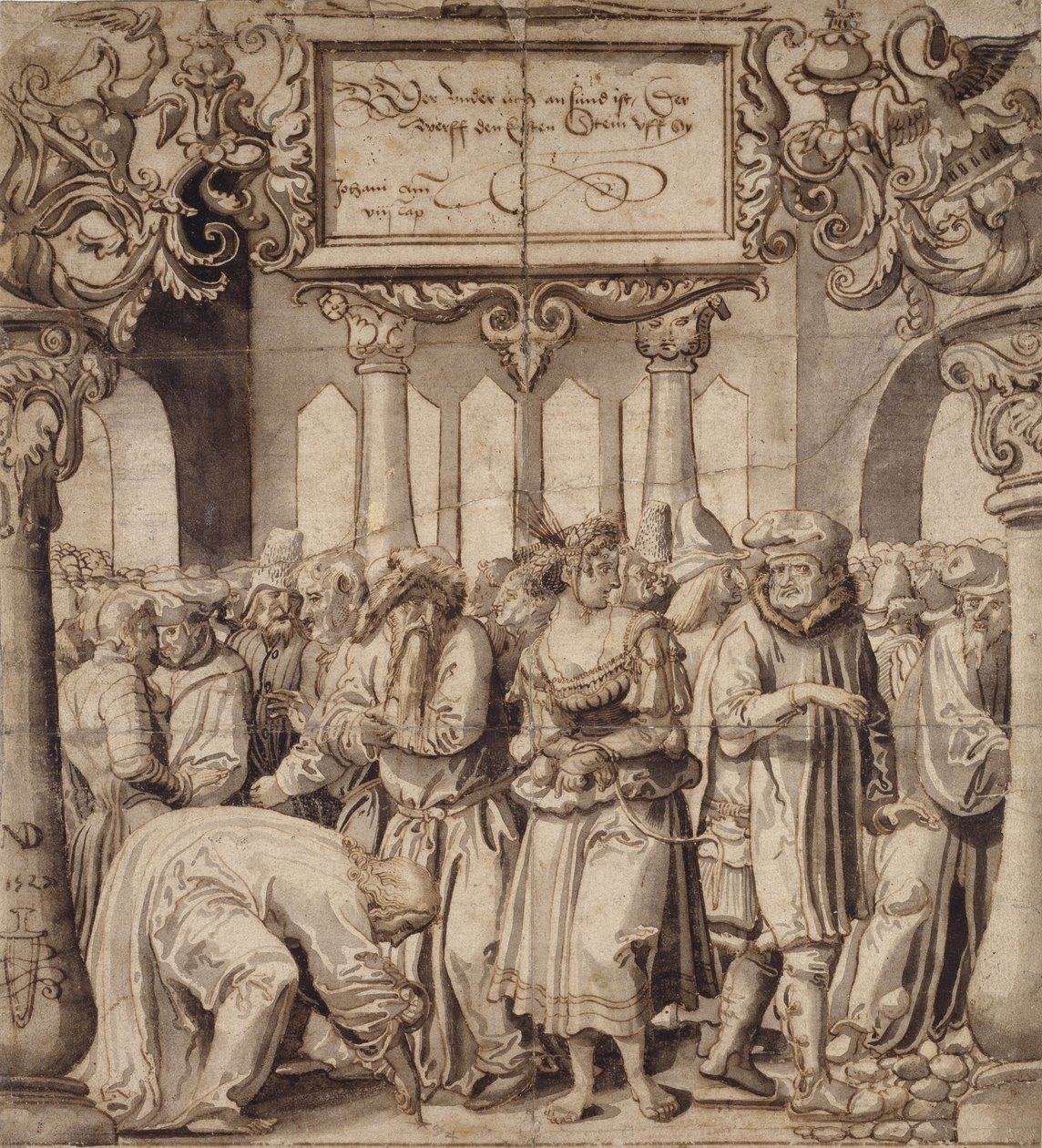 Žena přistižená při cizoložství, 1527 od Niklaus Manuel