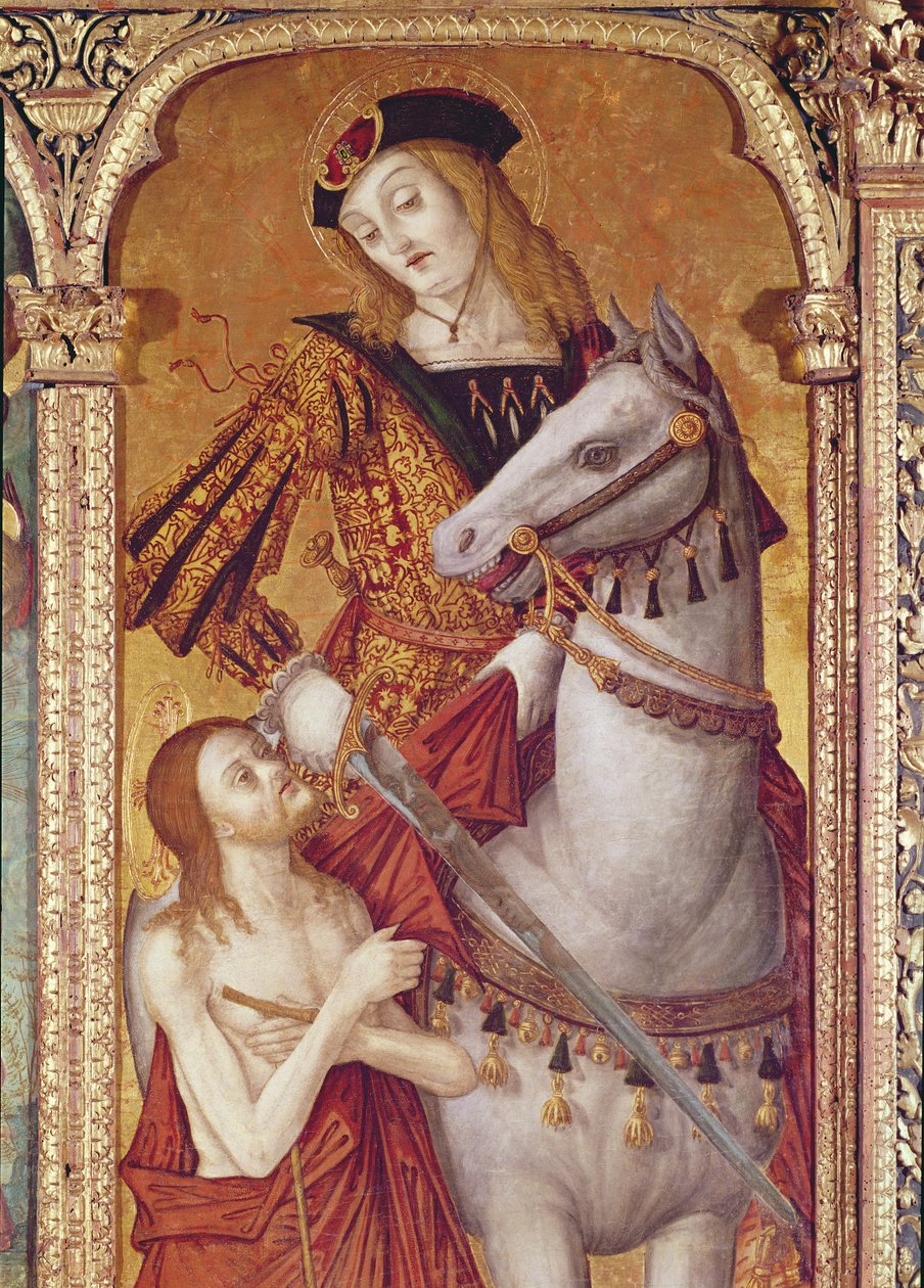 Panna a dítě s SS. Řehoř a Martin, detail sv. Martina, 1517 (tempera na panelu) od Nikola Bozidarovic
