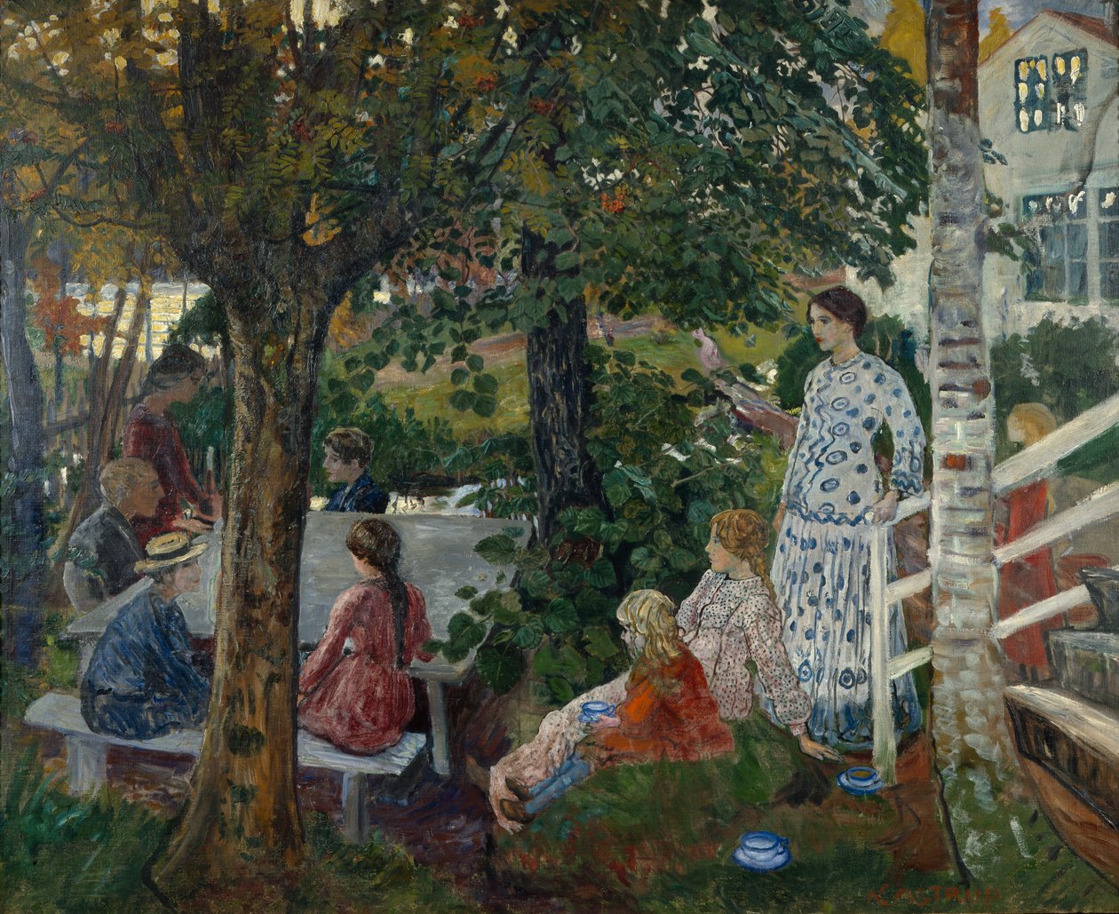Narozeniny v zahradě od Nikolai Astrup