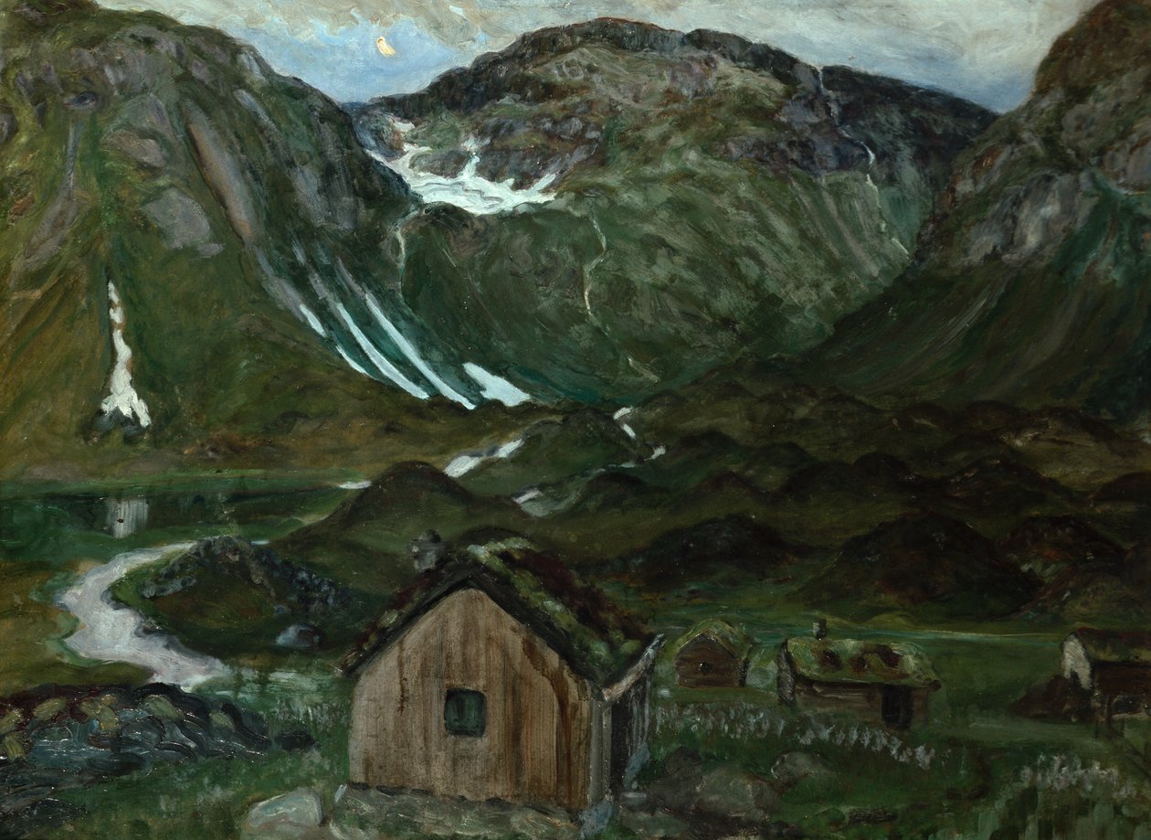Pastviny v měsíčním světle od Nikolai Astrup