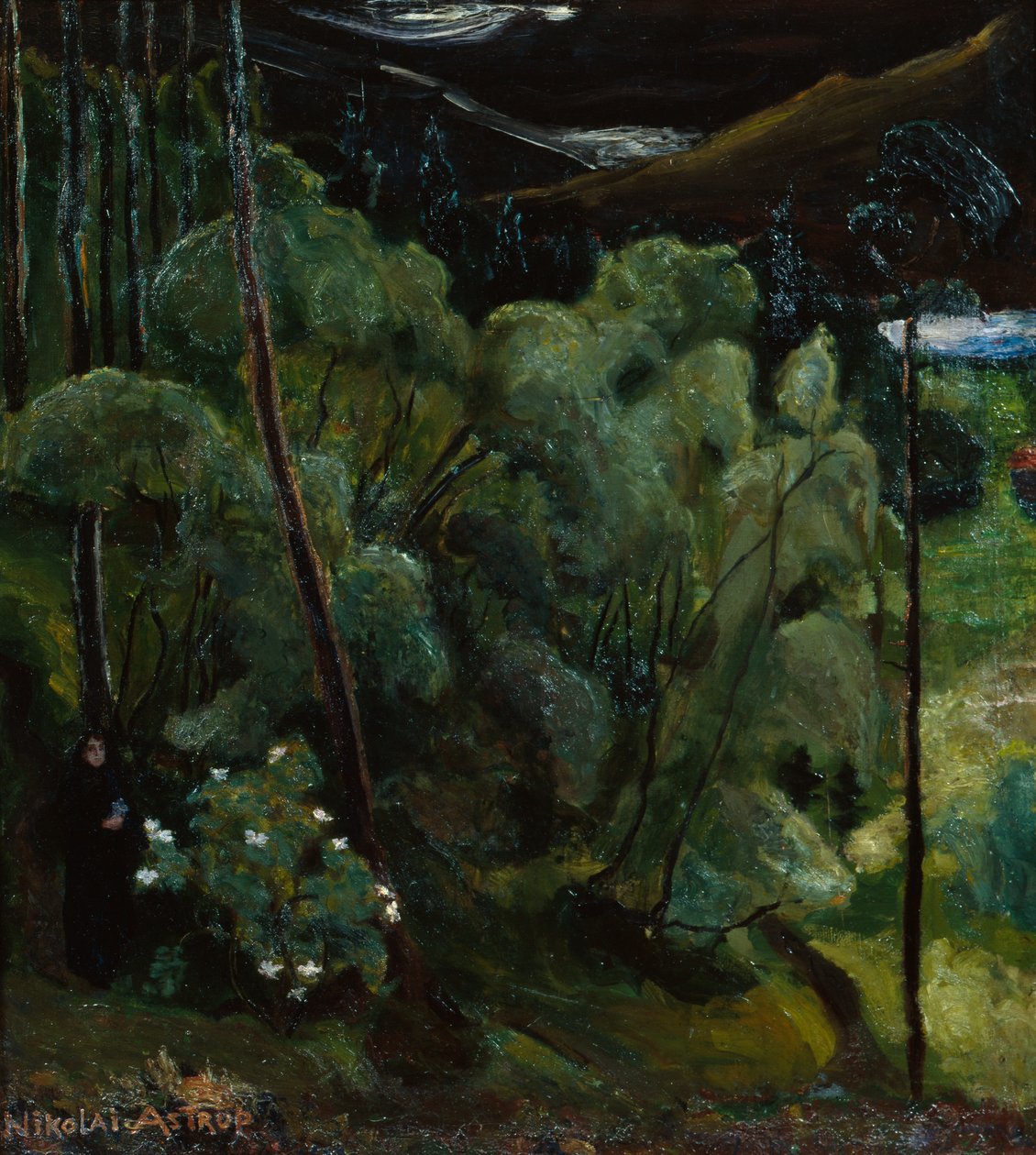 Žena v lese od Nikolai Astrup