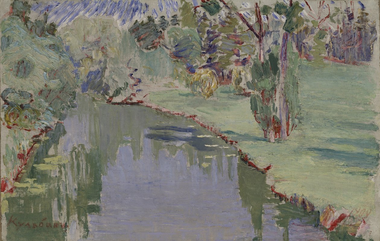 U řeky Slavjanky, 1909 od Nikolai Ivanovich Kulbin