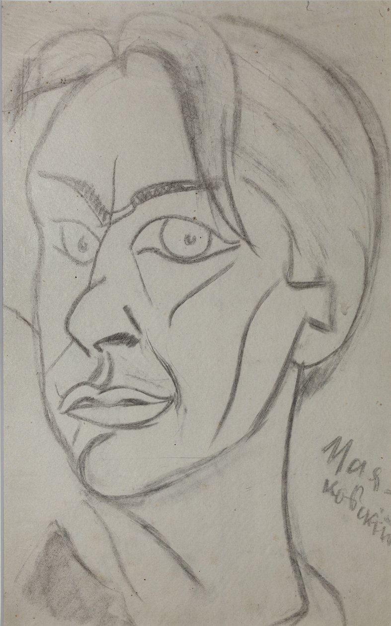 Básník Vladimir Majakovskij 1893-1930, 1913. od Nikolai Ivanovich Kulbin