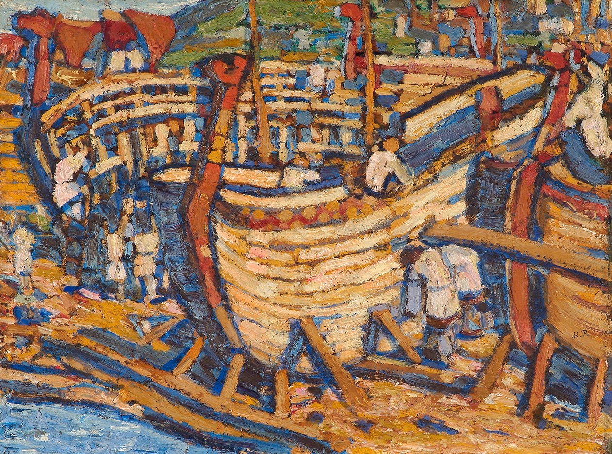 Stavba lodí. Studie, 1903 od Nikolai Konstantinowitsch Roerich