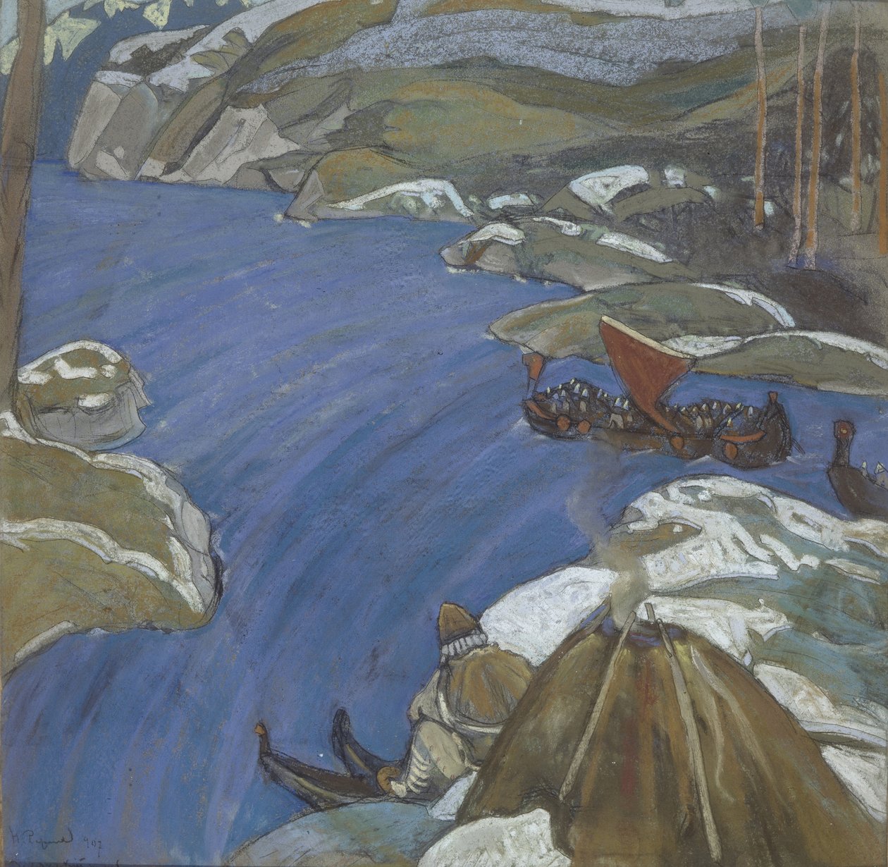 Varjažská cesta, 1904 od Nikolai Konstantinowitsch Roerich