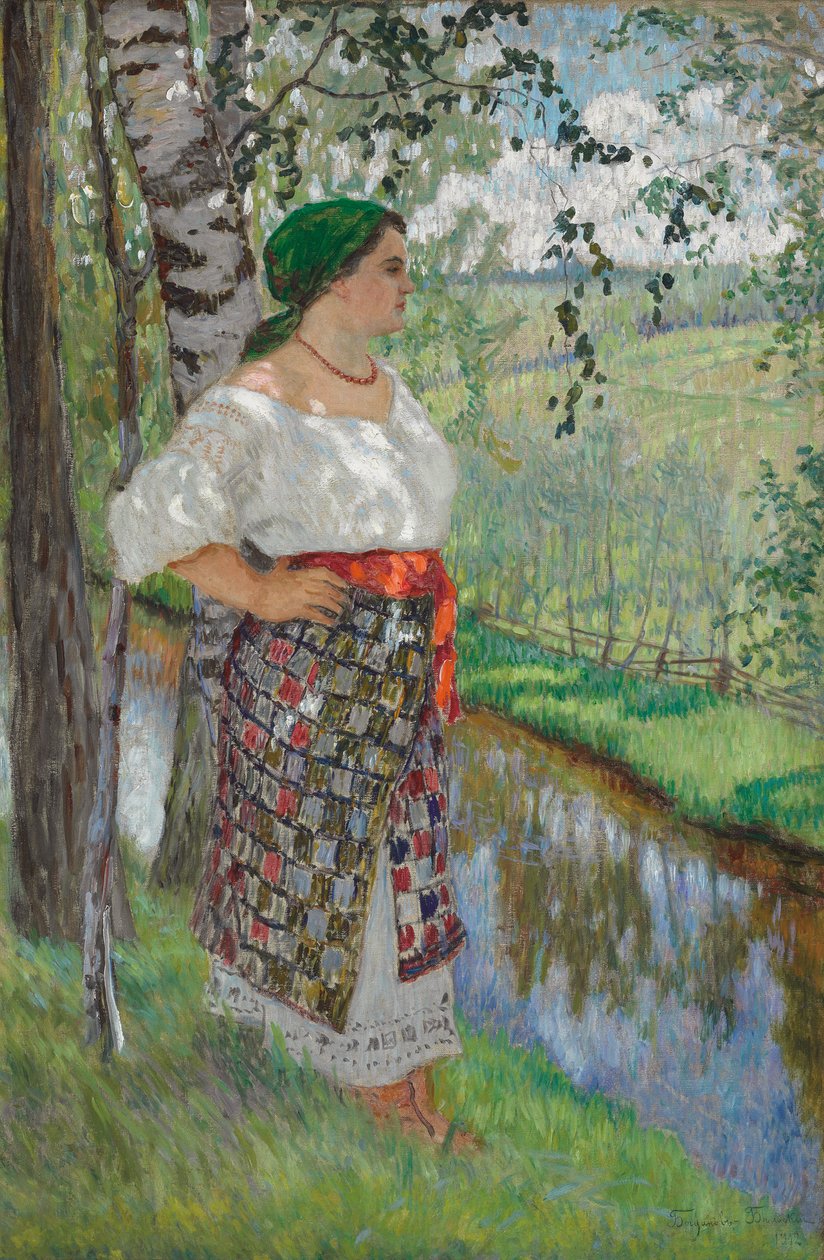 Selka u potoka od Nikolai Petrovich Bogdanov Belsky