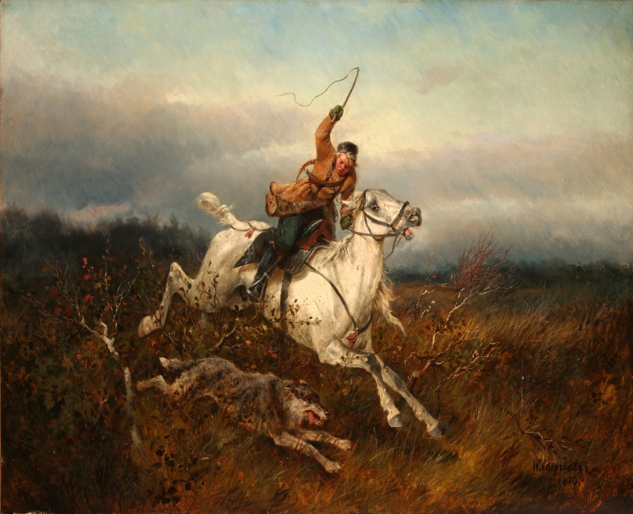 Lov vlků, 1870 od Nikolai Yegorovich Sverchkov