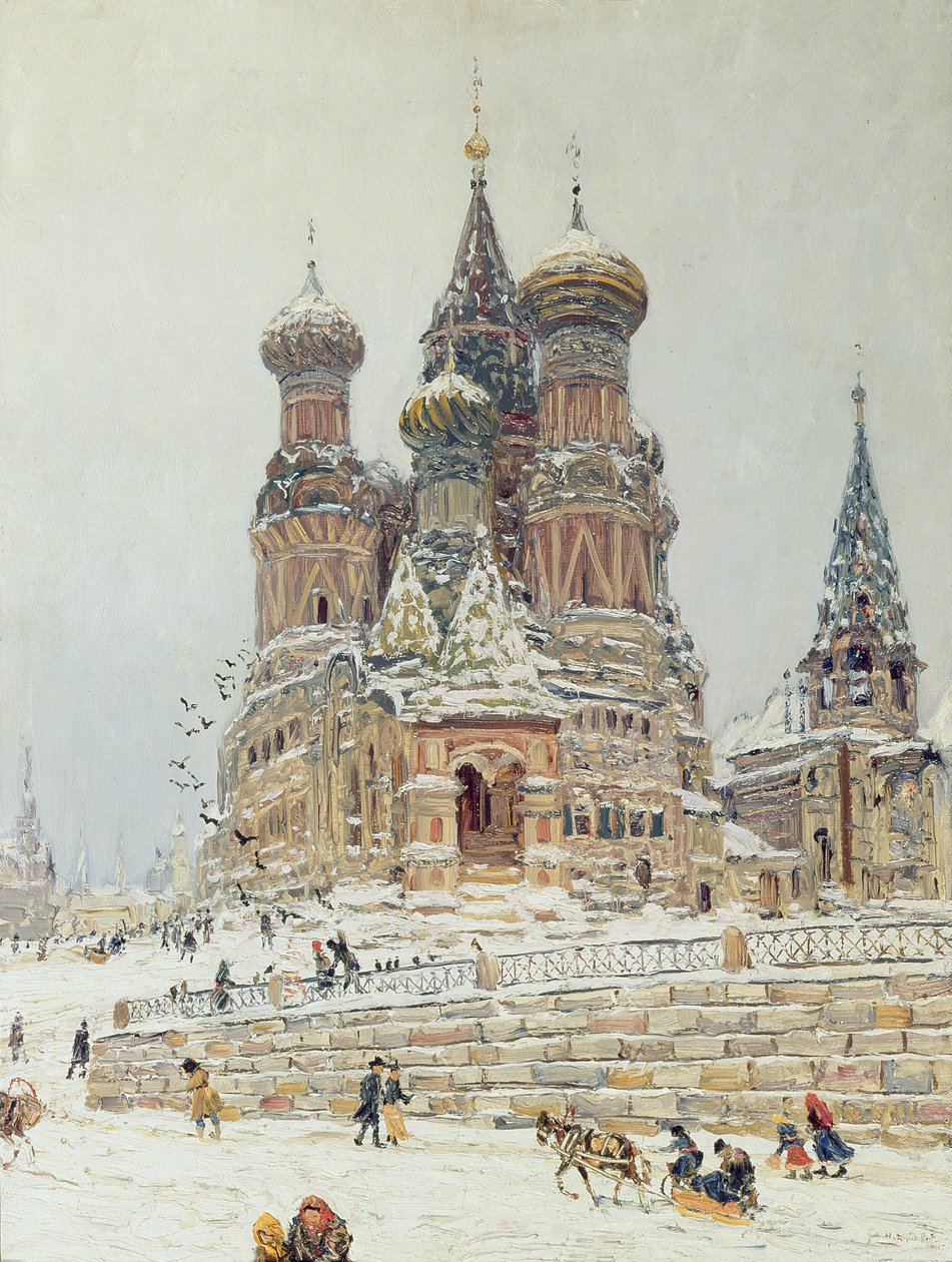 Chrám Vasila Blaženého, Rudé náměstí, Moskva, c.1917 od Nikolay Nikanorovich Dubovskoy