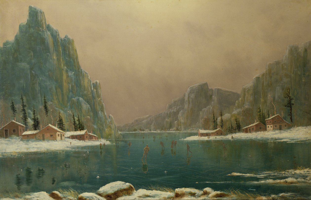 Krasobruslení na jezeře od Nils Hans Christiansen