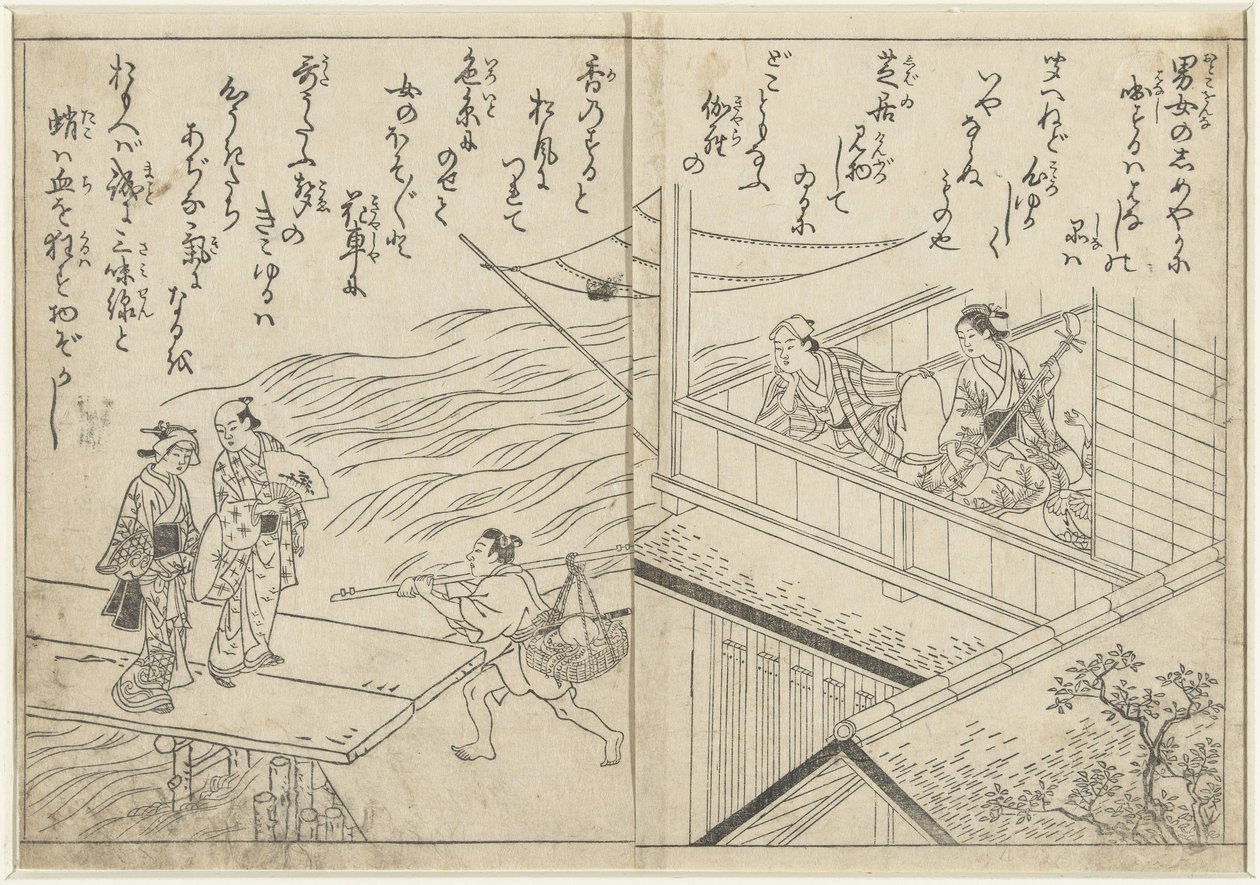 Čajovna podél řeky od Nishikawa Sukenobu (attributed to)