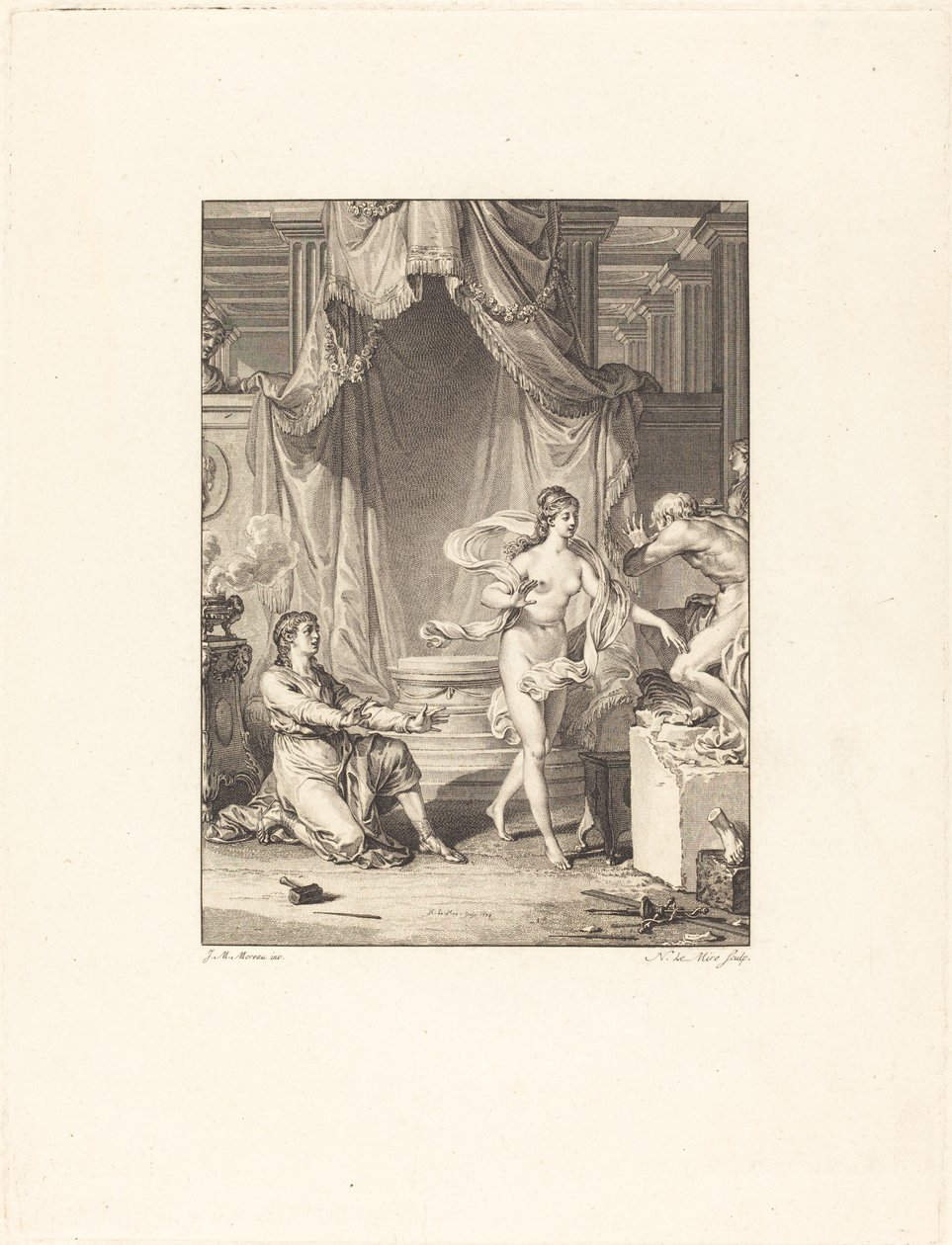 Pygmalion od Noël Le Mire after Jean Michel Moreau