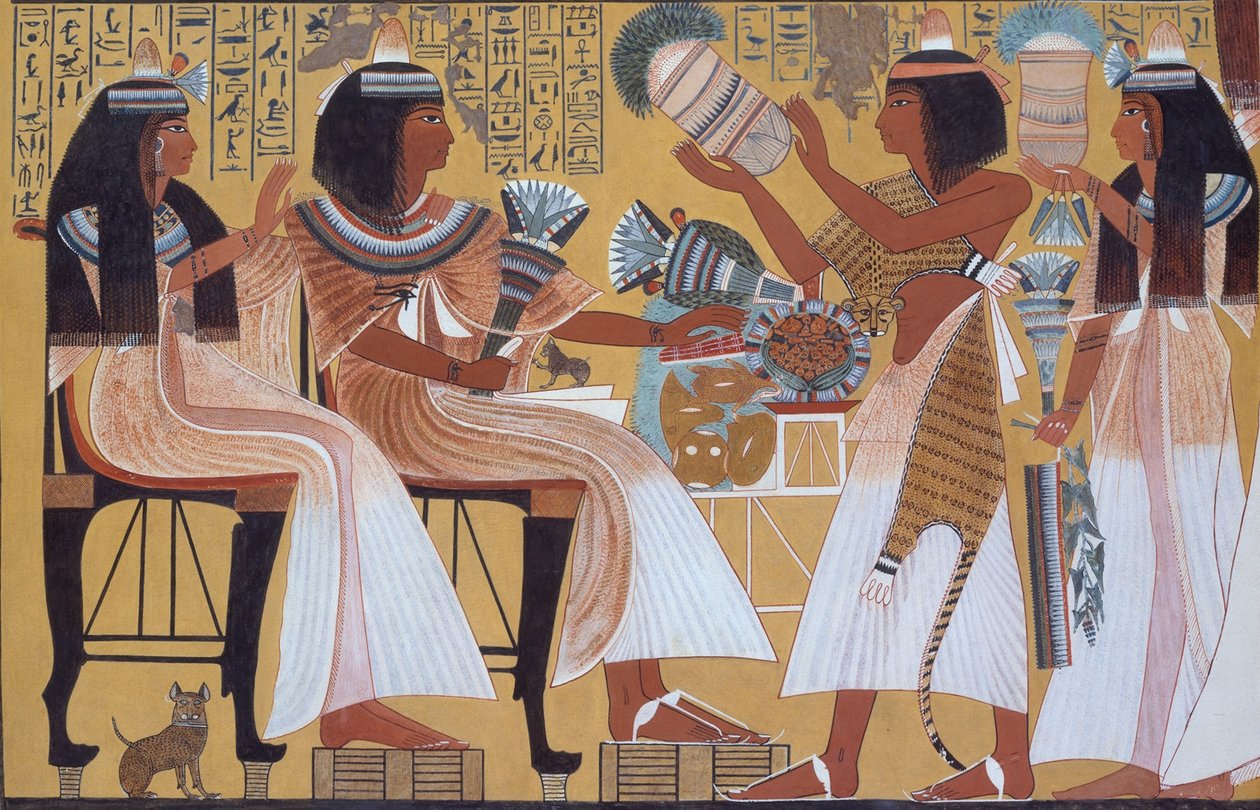 Ipuy a manželka dostávají obětiny od svých dětí, cca 1279–1213 př.n.l. od Norman de Garis Davies
