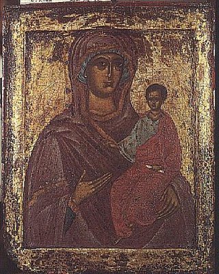 Ikona svaté Panny od Novgorod School