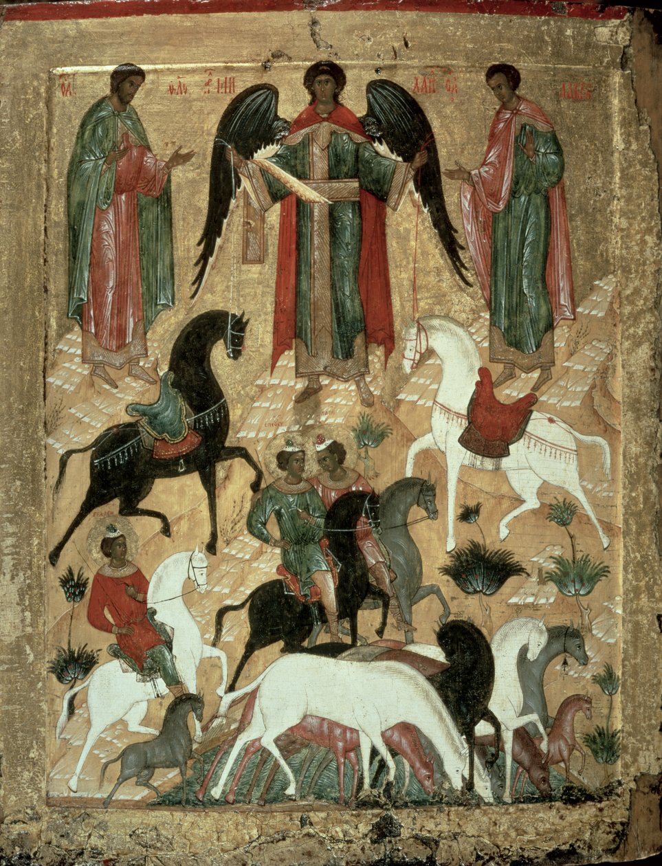 SS. Florus a Laurus (tempera na panelu) od Novgorod School