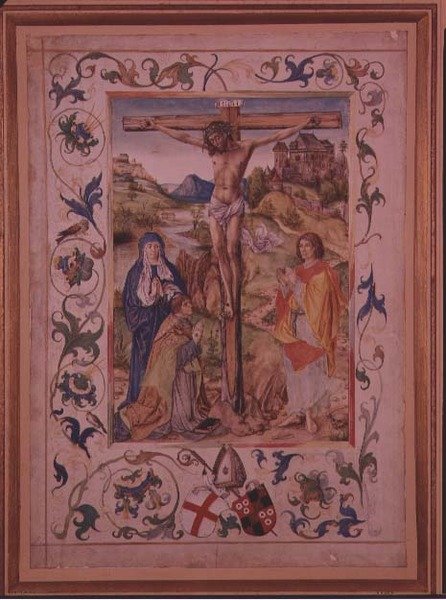 Kristus na kříži (vellum) od Nuremberg School