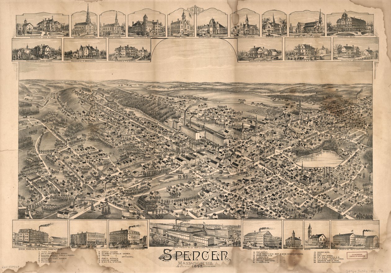 Spencer, Massachusetts, 1892. od O.H. Bailey and Co.