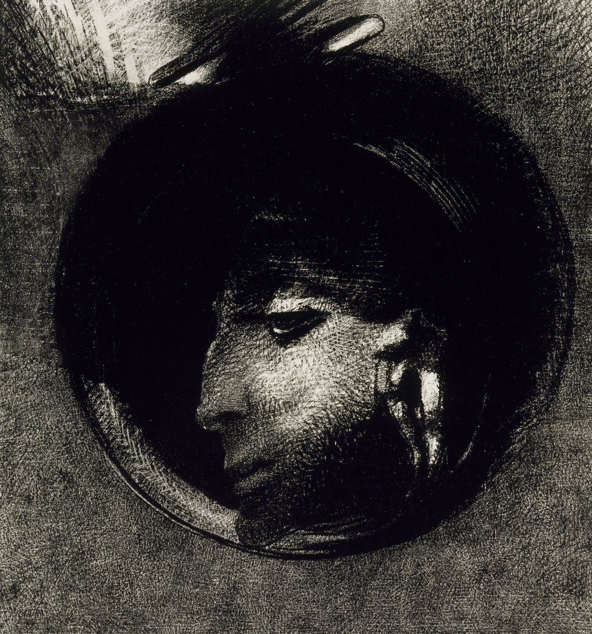 Auricular Cell, 1893 (litho na papíře s aplikací chine) od Odilon Redon