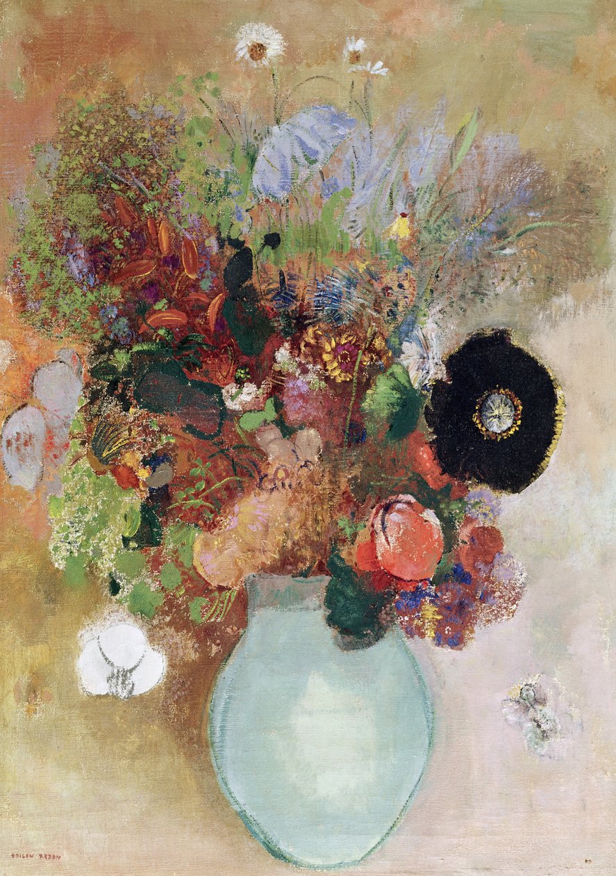 Květiny v zelené váze, 1910 od Odilon Redon