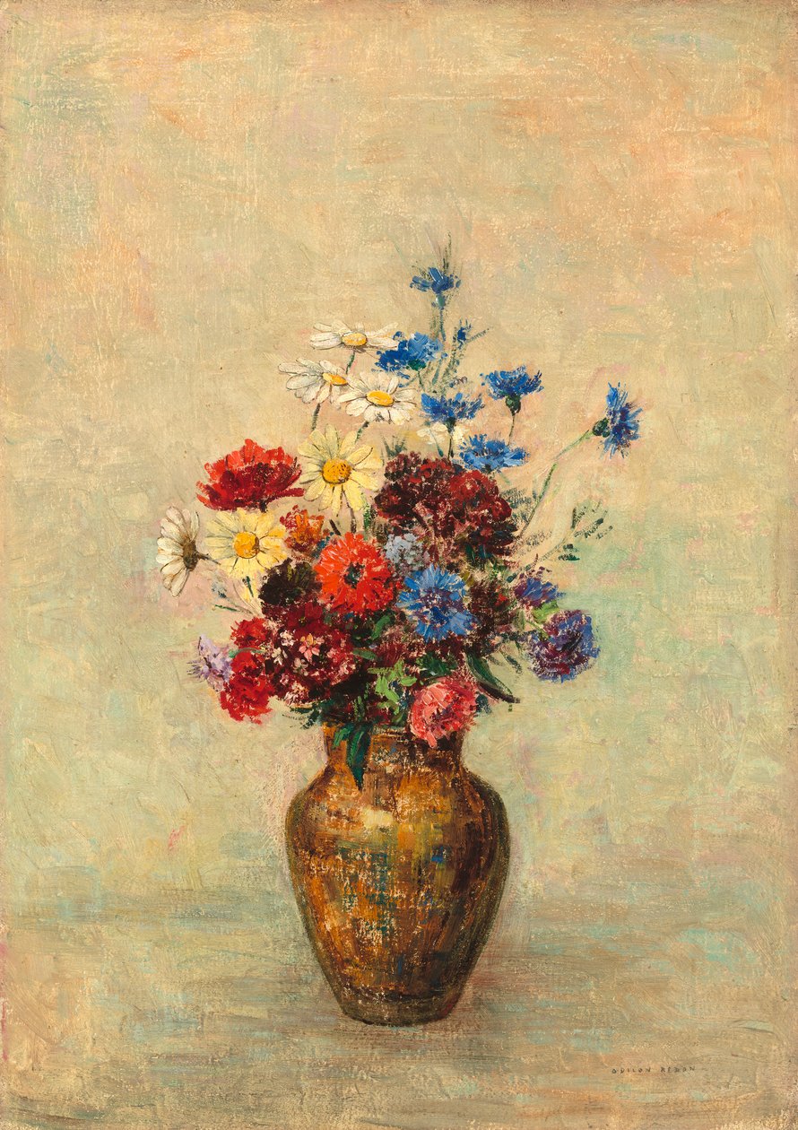 Květiny ve váze, kolem roku 1910 od Odilon Redon