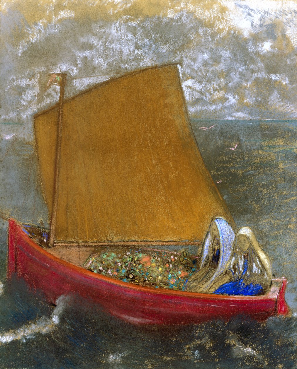 Žlutá plachta od Odilon Redon